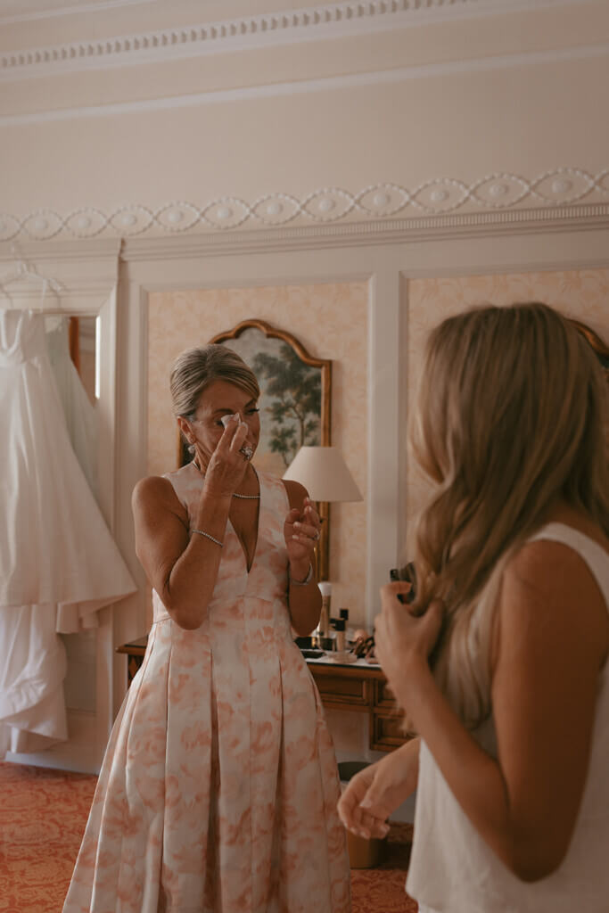 bride and her mum. emotional moments